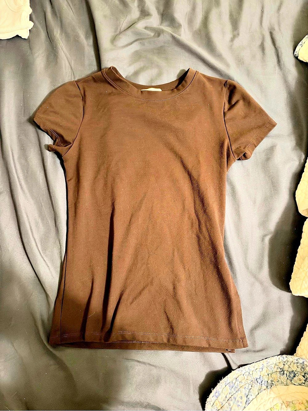 FRANKIE & SKYlarR Women's Brown Short Sleeve athletic Top Size XS